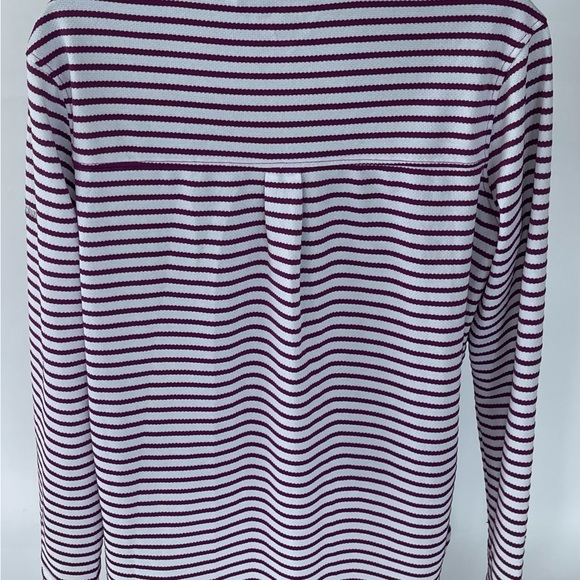 Columbia Golf Shirt Plum/White Stripes Omni-Wick Long Sleeve Poly Women’s Med - Picture 3 of 8